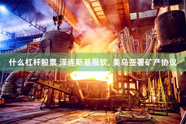 什么杠杆股票 泽连斯基服软, 美乌签署矿产协议