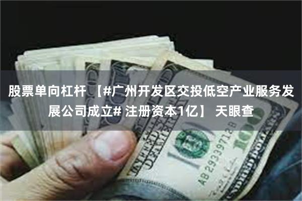 股票单向杠杆 【#广州开发区交投低空产业服务发展公司成立# 注册资本1亿】 天眼查