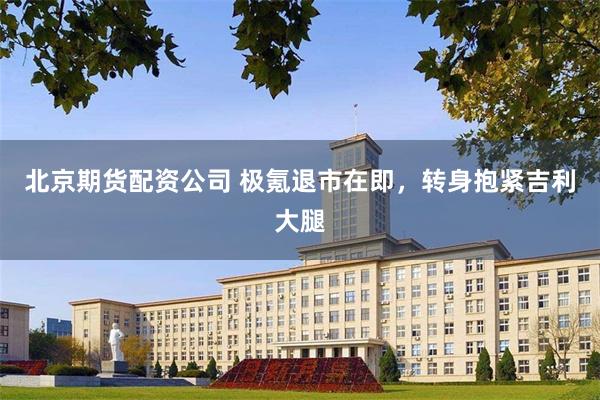 北京期货配资公司 极氪退市在即，转身抱紧吉利大腿
