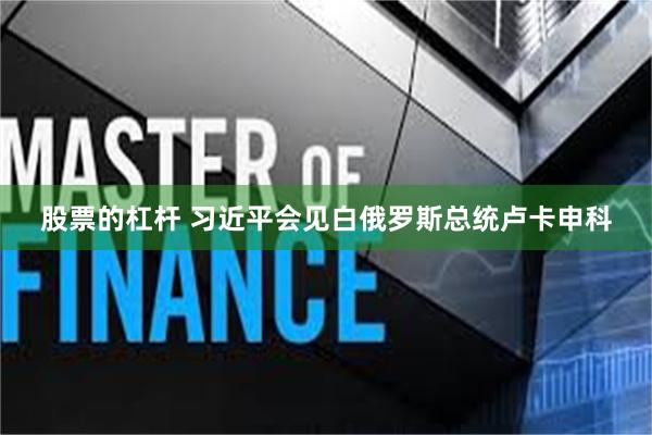 股票的杠杆 习近平会见白俄罗斯总统卢卡申科